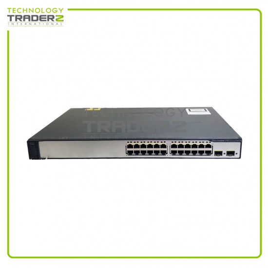 WS-C3750V2-24PS-S V06 Cisco Catalyst 3750V2 POE 24 Port Network Switch W-O Ear