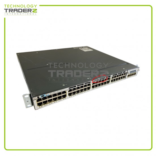 WS-C3750X-48P-S V07 Cisco 3750X PoE+ 48-Port Network Switch W-1x C3KX-NM-1G V01