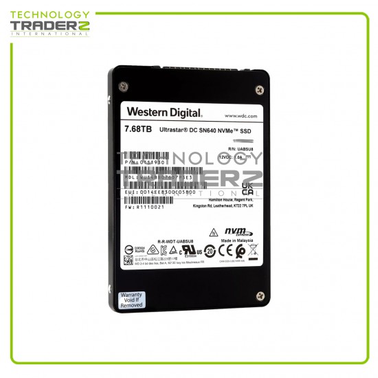 ** WUS4BB076D7P3E3 Western Digital Ultrastar DC SN640 7.68TB NVMe U.2 2.5" SSD**