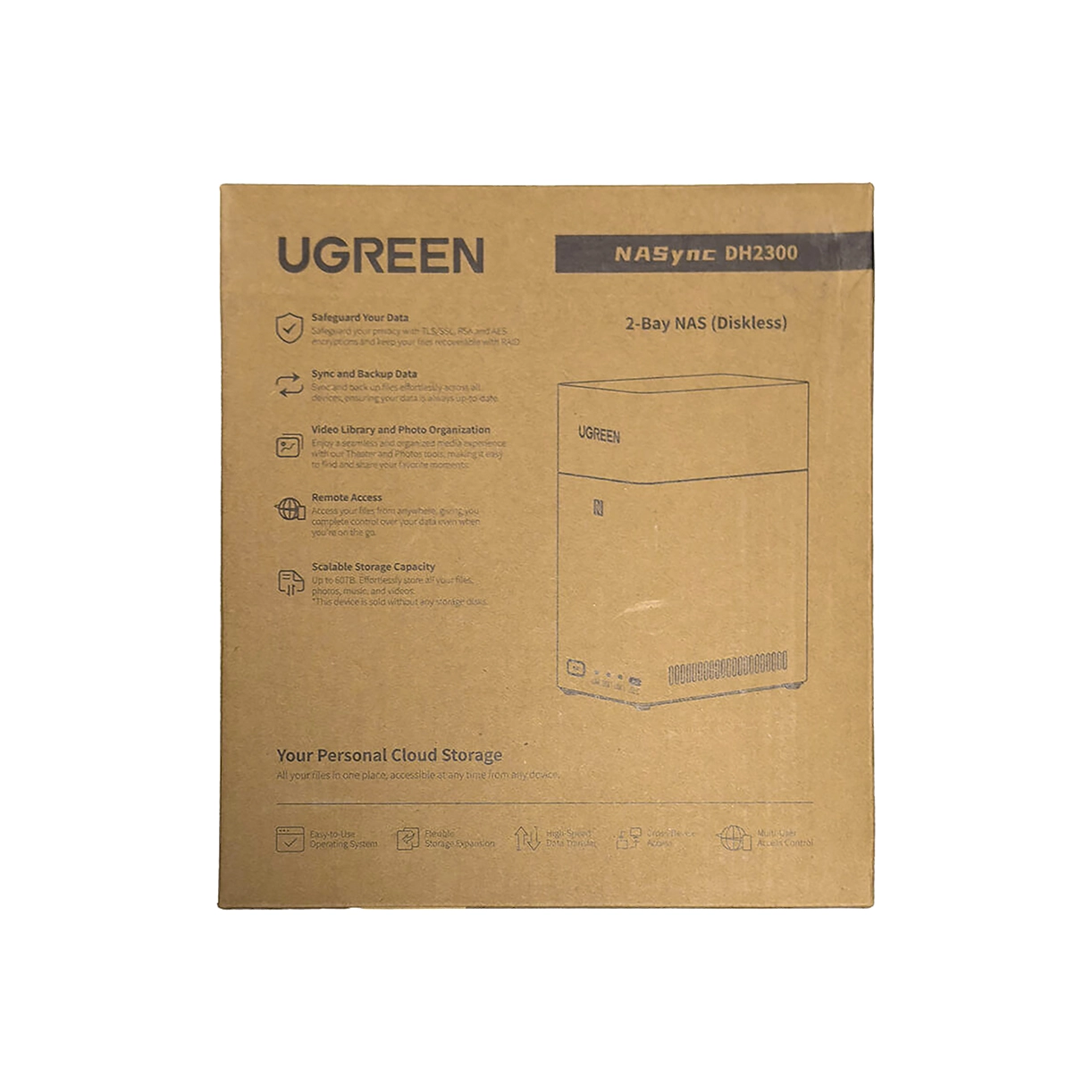 ** UGREEN NASync DH2300 Two-Bay Desktop NAS Network Storage Enclosure **