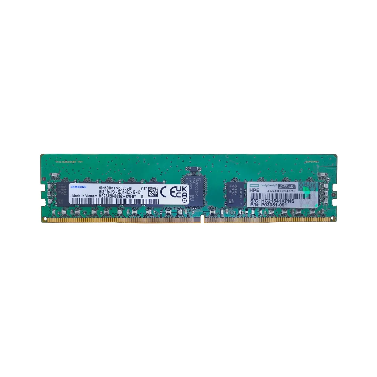 ** P00920-B21 HPE Samsung 16GB PC4 DDR4-2933MHz ECC 1Rx4 Memory P03051-091 **