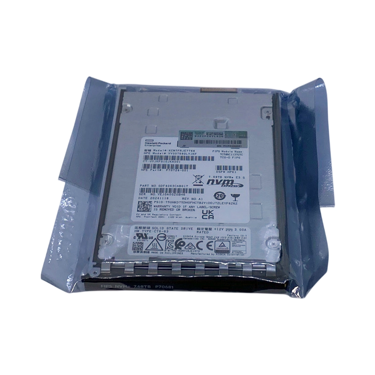 0-Hour HPE P70675-B21 7.68TB NVMe RI E3.S EC1 CM7 2.5-in SSD P70724-001 P70681-001 | TechnologyTraderz