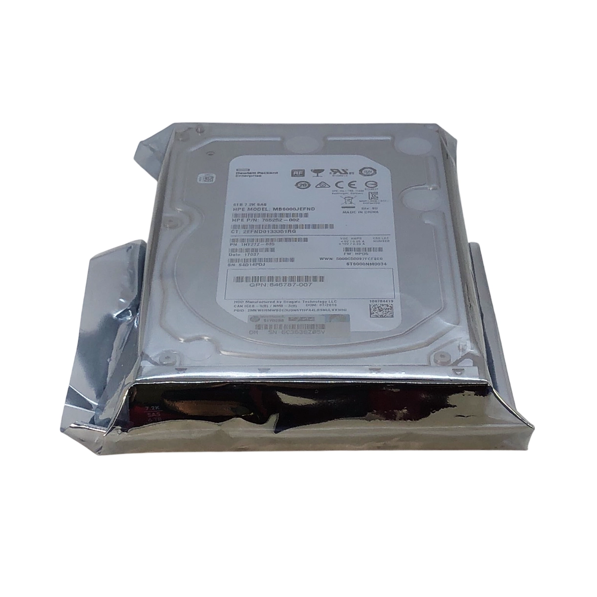 0-Hours HP 846998-B21 6TB SAS 12G MDL 512e 7.2K 3.5 inch Hard Drive 847036-001 | TechnologyTraderz