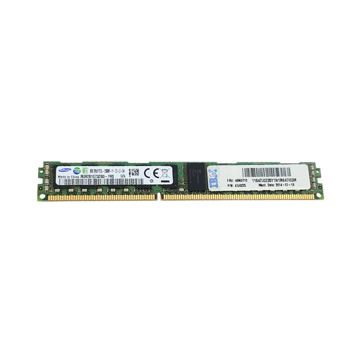 IBM 47J0235 8GB PC3-12800 DDR3-1600MHz ECC Reg Dual Rank Memory M392B1G73DB0-YK0 | TechnologyTraderz